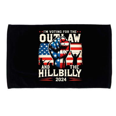 IM Voting For The Outlaw And The Hillbilly 2024 Us Flag Microfiber Hand Towel
