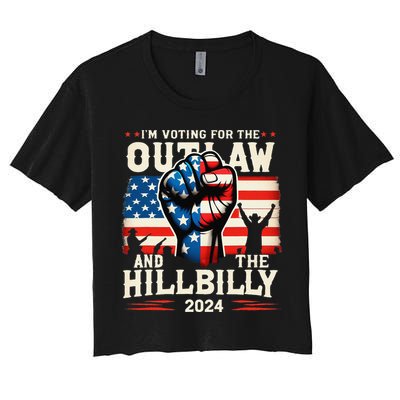 IM Voting For The Outlaw And The Hillbilly 2024 Us Flag Crop Top