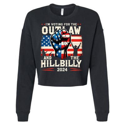IM Voting For The Outlaw And The Hillbilly 2024 Us Flag Cropped Pullover Crew