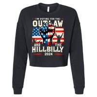 IM Voting For The Outlaw And The Hillbilly 2024 Us Flag Cropped Pullover Crew