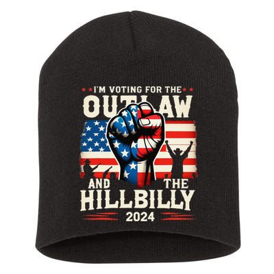 IM Voting For The Outlaw And The Hillbilly 2024 Us Flag Short Acrylic Beanie