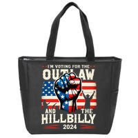 IM Voting For The Outlaw And The Hillbilly 2024 Us Flag Zip Tote Bag