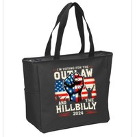 IM Voting For The Outlaw And The Hillbilly 2024 Us Flag Zip Tote Bag