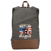 IM Voting For The Outlaw And The Hillbilly 2024 Us Flag Cotton Canvas Backpack