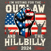 IM Voting For The Outlaw And The Hillbilly 2024 Us Flag Cotton Canvas Backpack