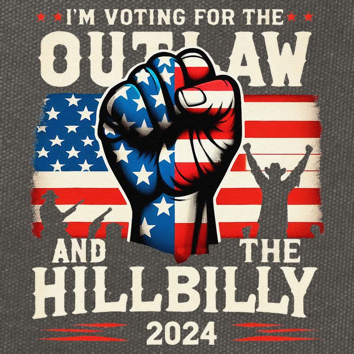 IM Voting For The Outlaw And The Hillbilly 2024 Us Flag Cotton Canvas Backpack