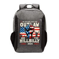 IM Voting For The Outlaw And The Hillbilly 2024 Us Flag Vector Backpack