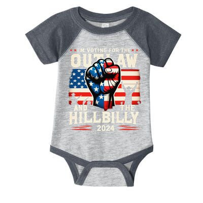 IM Voting For The Outlaw And The Hillbilly 2024 Us Flag Infant Baby Jersey Bodysuit