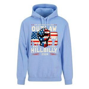 IM Voting For The Outlaw And The Hillbilly 2024 Us Flag Unisex Surf Hoodie