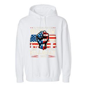 IM Voting For The Outlaw And The Hillbilly 2024 Us Flag Garment-Dyed Fleece Hoodie