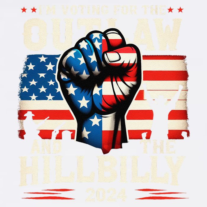 IM Voting For The Outlaw And The Hillbilly 2024 Us Flag Garment-Dyed Sweatshirt