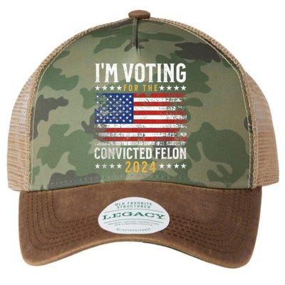 Im Voting Felon 2024 Voting For Felon Convicted Felon Legacy Tie Dye Trucker Hat