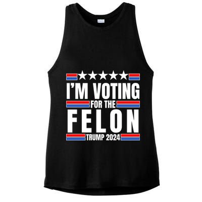 IM Voting For The Felon Trump 2024 Proud Supporter Ladies PosiCharge Tri-Blend Wicking Tank