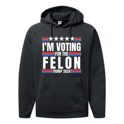 IM Voting For The Felon Trump 2024 Proud Supporter Performance Fleece Hoodie