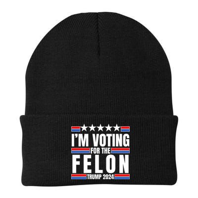 IM Voting For The Felon Trump 2024 Proud Supporter Knit Cap Winter Beanie