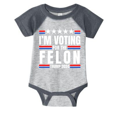IM Voting For The Felon Trump 2024 Proud Supporter Infant Baby Jersey Bodysuit