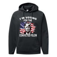 Im Voting For The Convicted Felon 2024 Funny Pro Trump Performance Fleece Hoodie