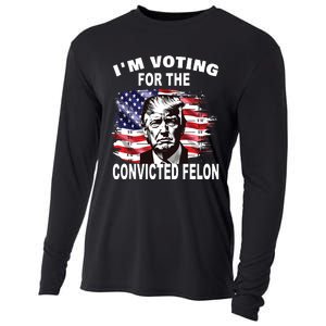 Im Voting For The Convicted Felon 2024 Funny Pro Trump Cooling Performance Long Sleeve Crew