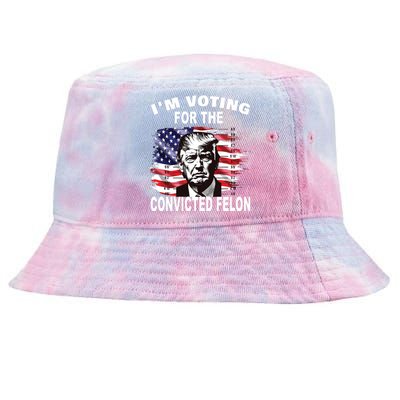 Im Voting For The Convicted Felon 2024 Funny Pro Trump Tie-Dyed Bucket Hat