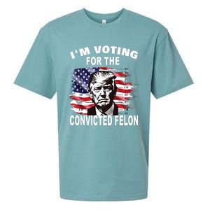 Im Voting For The Convicted Felon 2024 Funny Pro Trump Sueded Cloud Jersey T-Shirt