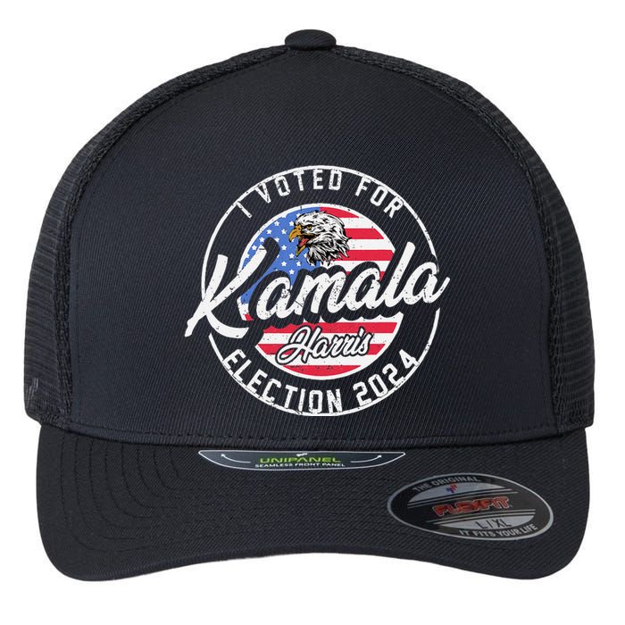 I Voted For Kamala Harris 2024 Support IM With Her Democrat Flexfit Unipanel Trucker Cap