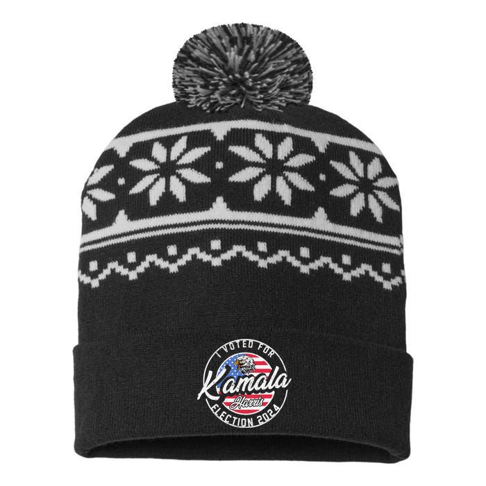 I Voted For Kamala Harris 2024 Support IM With Her Democrat USA-Made Snowflake Beanie