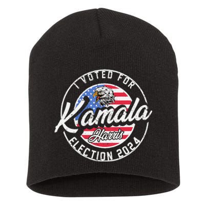 I Voted For Kamala Harris 2024 Support IM With Her Democrat Short Acrylic Beanie