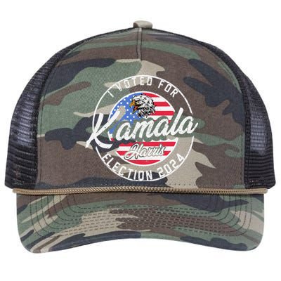 I Voted For Kamala Harris 2024 Support IM With Her Democrat Retro Rope Trucker Hat Cap