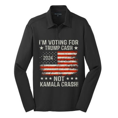 IM Voting For Trump Cash Not Kamala Crash! Silk Touch Performance Long Sleeve Polo