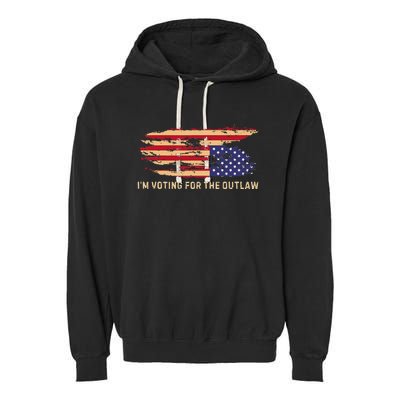 IM Voting For The Outlaw 2024 Cool Garment-Dyed Fleece Hoodie