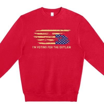 IM Voting For The Outlaw 2024 Cool Premium Crewneck Sweatshirt