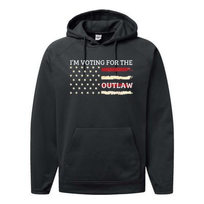 IM Voting For The Outlaw 2024 American Flag Performance Fleece Hoodie