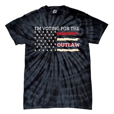 IM Voting For The Outlaw 2024 American Flag Tie-Dye T-Shirt