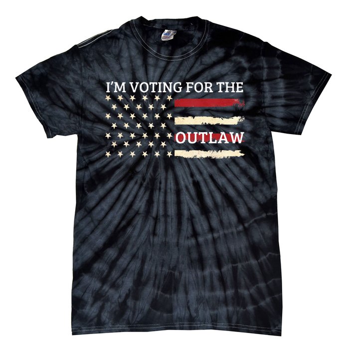 IM Voting For The Outlaw 2024 American Flag Tie-Dye T-Shirt