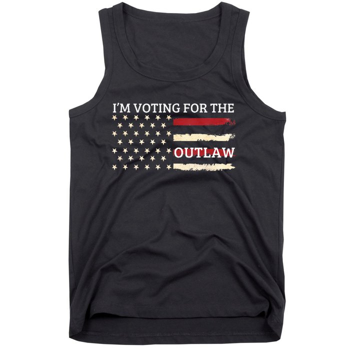 IM Voting For The Outlaw 2024 American Flag Tank Top