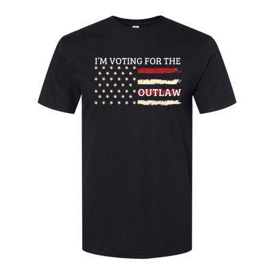 IM Voting For The Outlaw 2024 American Flag Softstyle CVC T-Shirt