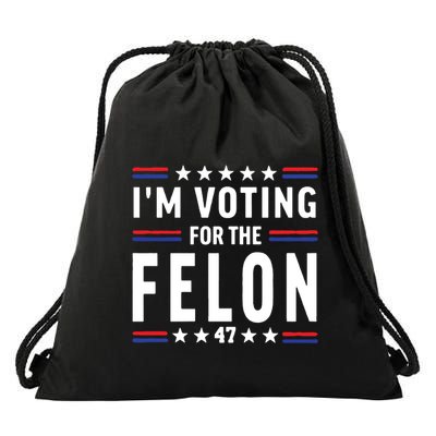 IM Voting For The Felon Drawstring Bag