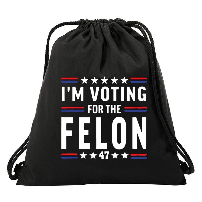 IM Voting For The Felon Drawstring Bag