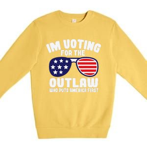 I’M Voting For The Outlaw Who Puts America First Trump 2024 Premium Crewneck Sweatshirt