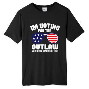 I’M Voting For The Outlaw Who Puts America First Trump 2024 Tall Fusion ChromaSoft Performance T-Shirt