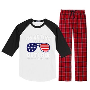 I’M Voting For The Outlaw Who Puts America First Trump 2024 Raglan Sleeve Pajama Set