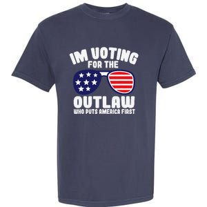 I’M Voting For The Outlaw Who Puts America First Trump 2024 Garment-Dyed Heavyweight T-Shirt