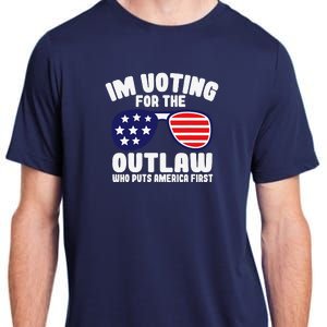 I’M Voting For The Outlaw Who Puts America First Trump 2024 Adult ChromaSoft Performance T-Shirt