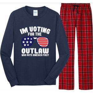 I’M Voting For The Outlaw Who Puts America First Trump 2024 Long Sleeve Pajama Set