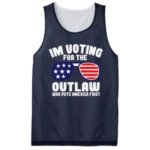 I’M Voting For The Outlaw Who Puts America First Trump 2024 Mesh Reversible Basketball Jersey Tank