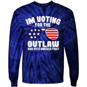 I’M Voting For The Outlaw Who Puts America First Trump 2024 Tie-Dye Long Sleeve Shirt