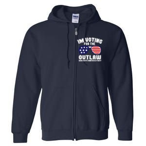 I’M Voting For The Outlaw Who Puts America First Trump 2024 Full Zip Hoodie