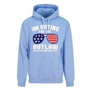 I’M Voting For The Outlaw Who Puts America First Trump 2024 Unisex Surf Hoodie