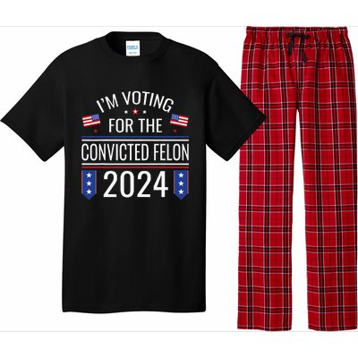 IM Voting For The Convicted Fellon 2024 Us Flag Protrump Pajama Set