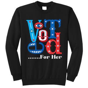 I Voted For Her Usa Elections 2024 Pro Kamala Liberal Sweatshirt